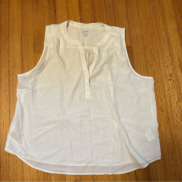 J Crew Womens XXL Sleeveless V-neck Popover Top in Marine Salt Ivory(j)10 - Picture 3 of 10